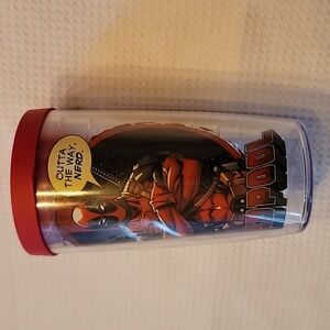 Tervis Marvel Deadpool Red Lid 16oz Clear Tumbler